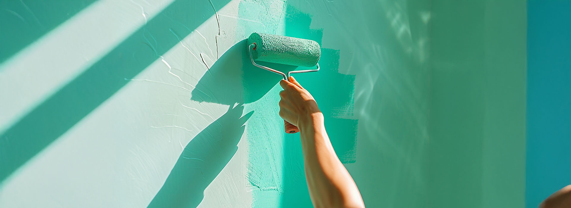 Professional paint application close-up